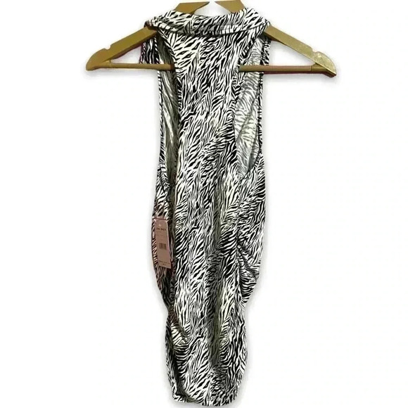 Free People Coco Print Tank Womens Medium Black/White Zebra Stripe Racerback NWT - Picture 3 of 6